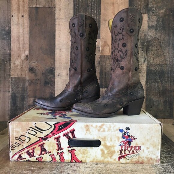 Old Gringo Yippee Kiyay YL214-1 Merary 13" Studded Cowboy Boots Womens 7 B - Picture 9 of 11